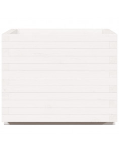 Fioriera da Giardino Bianca 60x60x49,5cm Legno Massello di Pino 2