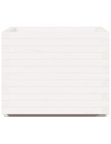 Fioriera da Giardino Bianca 60x60x49,5cm Legno Massello di Pino