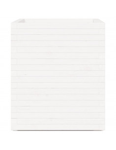 Fioriera da Giardino Bianca 60x60x72,5cm Legno Massello di Pino