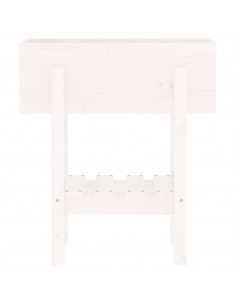 Fioriera da Giardino Bianca 62x30x69 cm Legno Massello di Pino