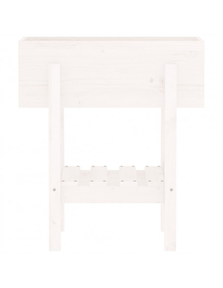 Fioriera da Giardino Bianca 62x30x69 cm Legno Massello di Pino
