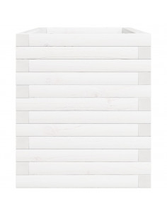 Fioriera da Giardino Bianca 70x40x46 cm Legno Massello di Pino