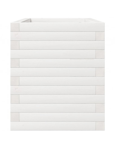 Fioriera da Giardino Bianca 70x40x49,5cm Legno Massello di Pino