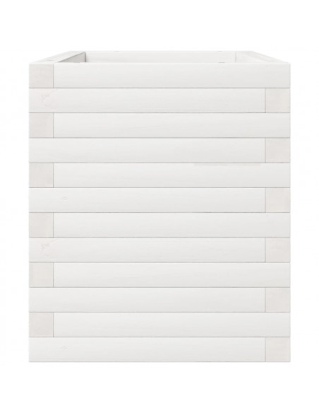 Fioriera da Giardino Bianca 70x40x49,5cm Legno Massello di Pino