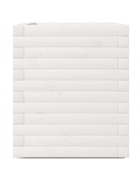 Fioriera da Giardino Bianca 70x40x49,5cm Legno Massello di Pino