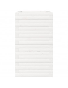 Fioriera da Giardino Bianca 70x40x68,5cm Legno Massello di Pino 2