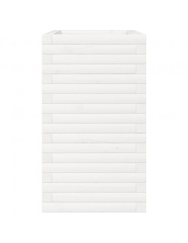 Fioriera da Giardino Bianca 70x40x68,5cm Legno Massello di Pino