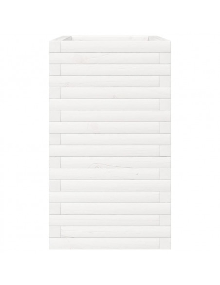 Fioriera da Giardino Bianca 70x40x68,5cm Legno Massello di Pino