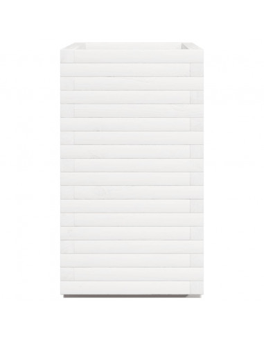 Fioriera da Giardino Bianca 70x40x72 cm Legno Massello di Pino