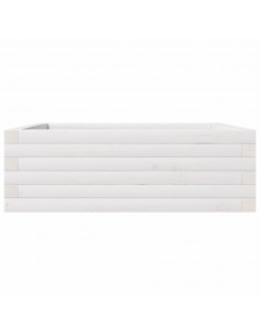 Fioriera da Giardino Bianca 70x70x23 cm Legno Massello di Pino