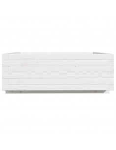 Fioriera da Giardino Bianca 70x70x26,5cm Legno Massello di Pino 2