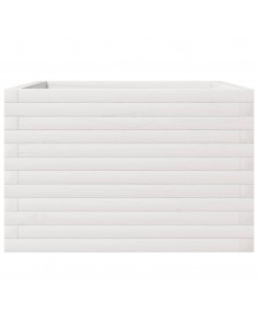 Fioriera da Giardino Bianca 70x70x45,5cm Legno Massello di Pino 2