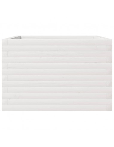 Fioriera da Giardino Bianca 70x70x45,5cm Legno Massello di Pino
