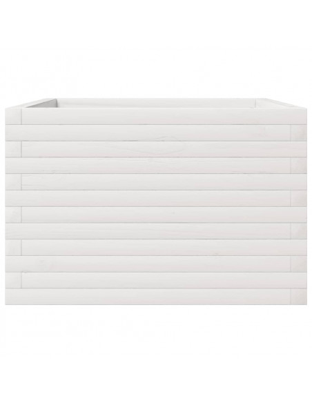 Fioriera da Giardino Bianca 70x70x45,5cm Legno Massello di Pino