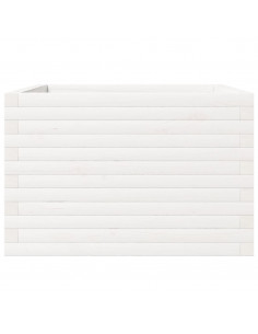 Fioriera da Giardino Bianca 70x70x46 cm Legno Massello di Pino 2