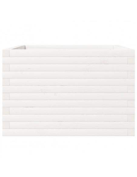 Fioriera da Giardino Bianca 70x70x46 cm Legno Massello di Pino