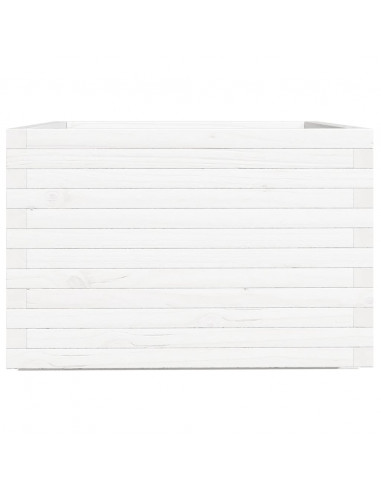 Fioriera da Giardino Bianca 70x70x49,5cm Legno Massello di Pino