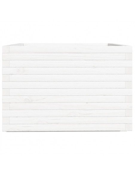 Fioriera da Giardino Bianca 70x70x49,5cm Legno Massello di Pino