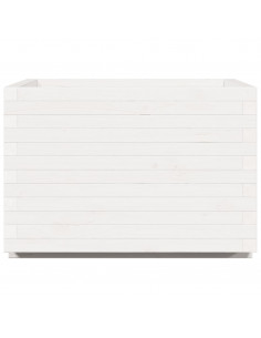 Fioriera da Giardino Bianca 70x70x49,5cm Legno Massello di Pino 2