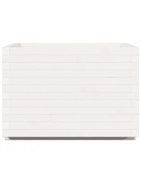 Fioriera da Giardino Bianca 70x70x49,5cm Legno Massello di Pino