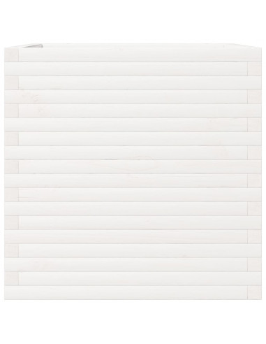 Fioriera da Giardino Bianca 70x70x68,5cm Legno Massello di Pino