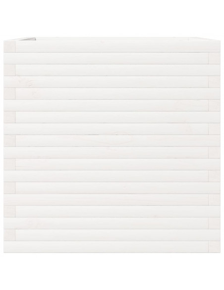 Fioriera da Giardino Bianca 70x70x68,5cm Legno Massello di Pino