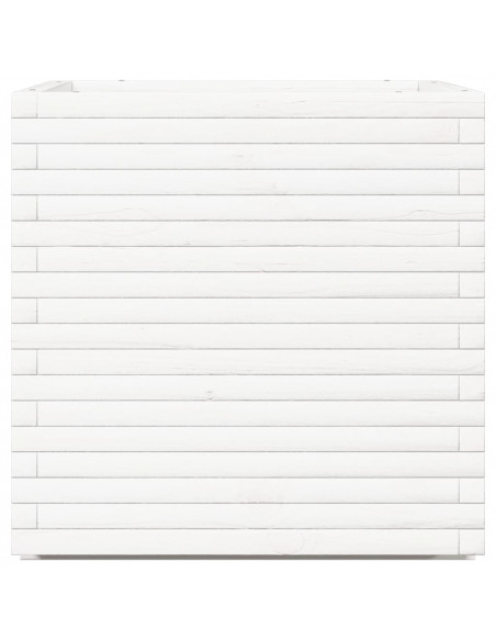 Fioriera da Giardino Bianca 70x70x72 cm Legno Massello di Pino
