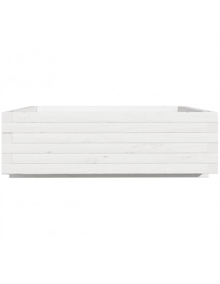 Fioriera da Giardino Bianca 80x80x26,5cm Legno Massello di Pino