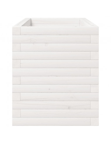 Fioriera da Giardino Bianca 90x40x49,5cm Legno Massello di Pino