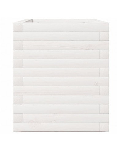 Fioriera da Giardino Bianca 90x40x49,5cm Legno Massello di Pino