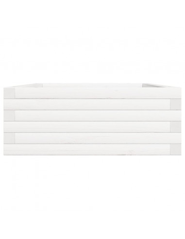 Fioriera da Giardino Bianca 90x60x23 cm Legno Massello di Pino