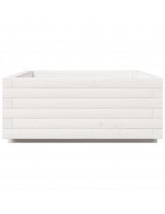 Fioriera da Giardino Bianca 90x60x26,5cm Legno Massello di Pino 2