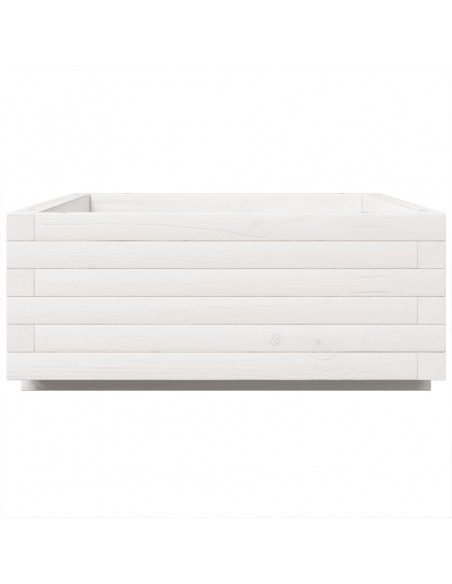 Fioriera da Giardino Bianca 90x60x26,5cm Legno Massello di Pino