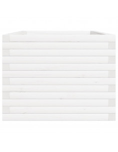 Fioriera da Giardino Bianca 90x60x46 cm Legno Massello di Pino 2