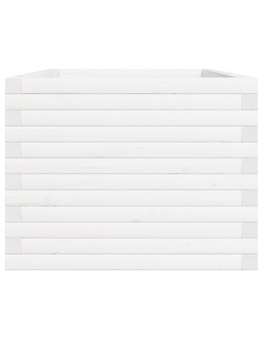 Fioriera da Giardino Bianca 90x60x46 cm Legno Massello di Pino