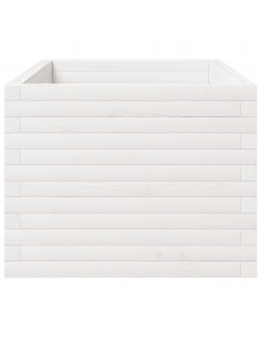Fioriera da Giardino Bianca 90x60x49,5cm Legno Massello di Pino 2