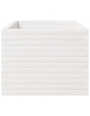 Fioriera da Giardino Bianca 90x60x49,5cm Legno Massello di Pino