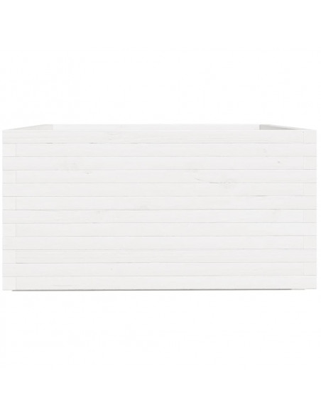Fioriera da Giardino Bianca 90x90x49,5cm Legno Massello di Pino