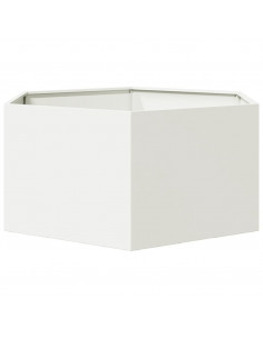 Fioriera da Giardino Bianca Esagono 104x90x45 cm in Acciaio