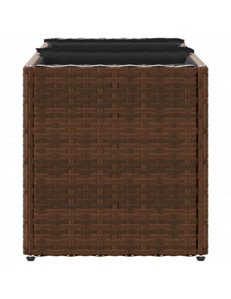 Fioriera da Giardino con 3 Vasi Marrone 105x30x32 cm Polyrattan