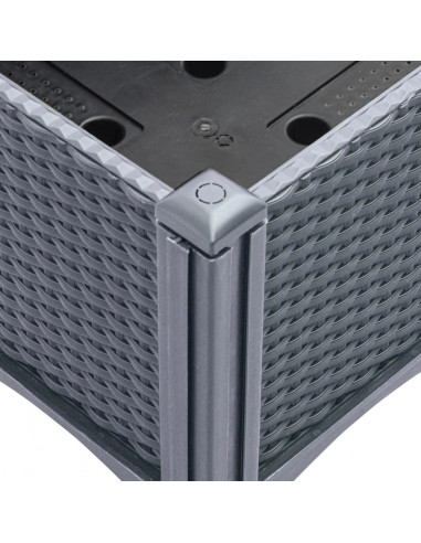 Fioriera da Giardino con Gambe Grigia 120x40x42 cm in PP