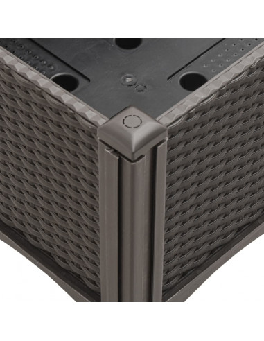 Fioriera da Giardino con Gambe Marrone 120x40x42 cm in PP