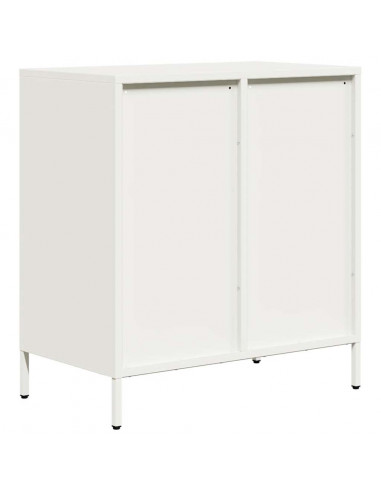 Credenza Bianca 68x39x73,5 cm in Acciaio Laminato a Freddo