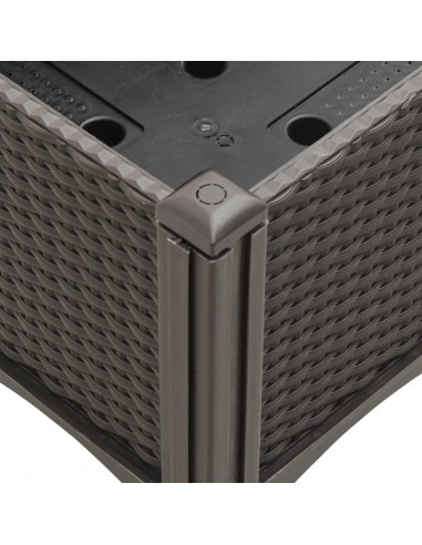 Fioriera da Giardino con Gambe Marrone 160x40x42 cm in PP