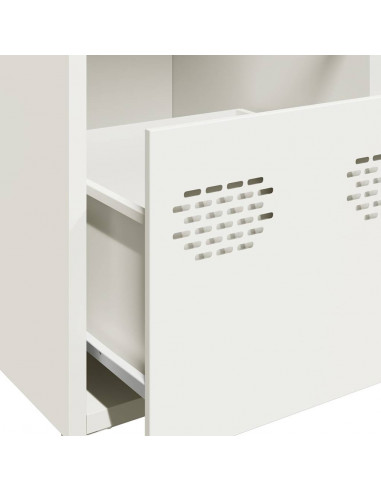 Credenza Bianca 68x39x73,5 cm in Acciaio Laminato a Freddo