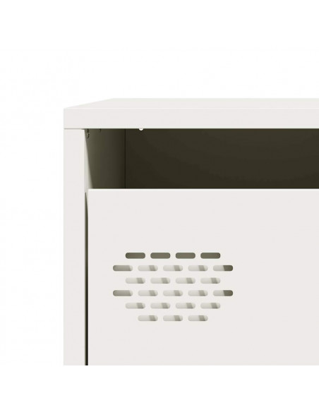 Credenza Bianca 68x39x73,5 cm in Acciaio Laminato a Freddo
