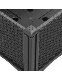 Fioriera da Giardino con Gambe Nera 80x40x42 cm in PP 2