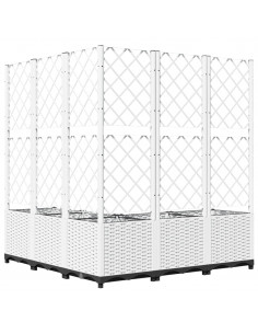Fioriera da Giardino con Graticcio Bianco 120x120x136 cm PP