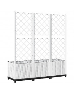 Fioriera da Giardino con Graticcio Bianco 120x40x136 cm PP