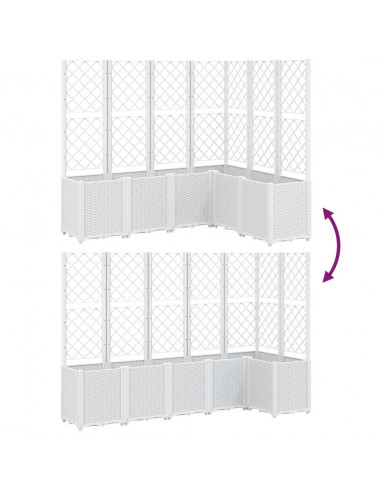 Fioriera da Giardino con Graticcio Bianco 160x120x140 cm in PP